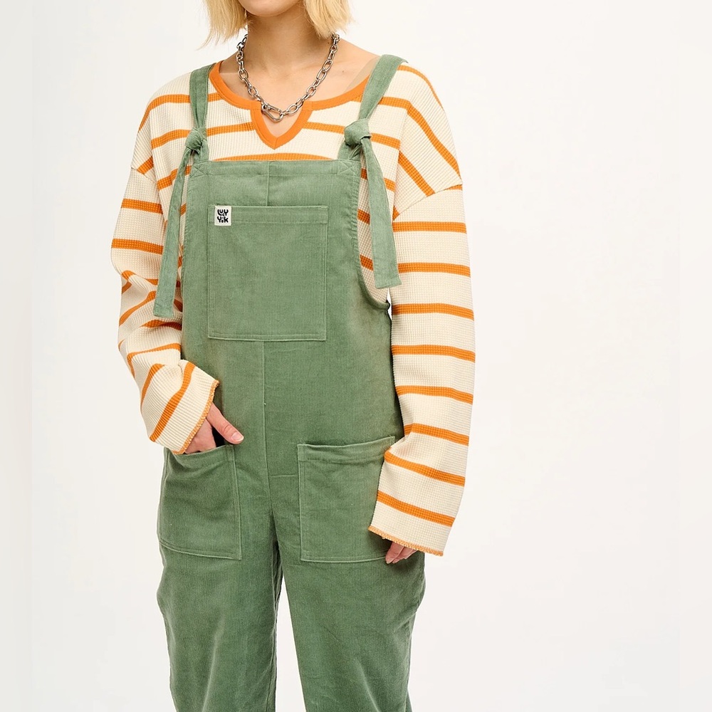 Olive green dungarees